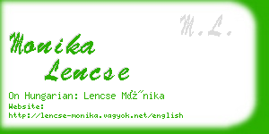 monika lencse business card